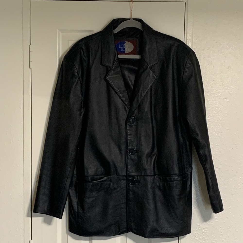 Black Leather Jacket Men’s L